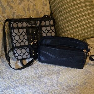 Nine West and fux leather Stylish Blue and Gray Women's Bag Set